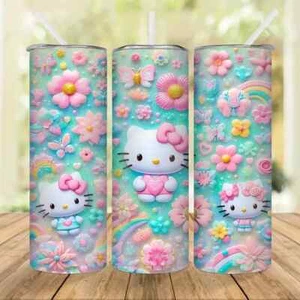 Flowers Tumbler With Lid And Straw, 20oz Stainless Steel Water Bottle, Insulated - Picture 1 of 2