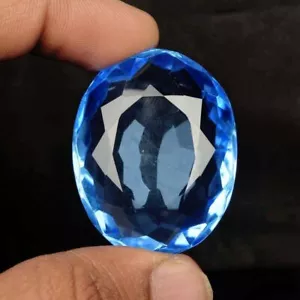 Oval Cut London Blue Topaz 53.023 Ct November Birthstone Loose Gemstone - Picture 1 of 5