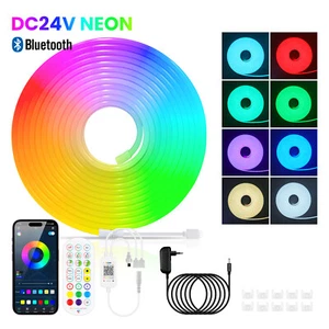 5-60m Neon LED Strip Streifen RGB Flex Schlauch diffus Lichtband Dimmbar APP 24V - Bild 1 von 16