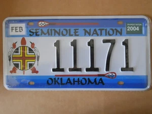 Targa Americana OKLAHOMA 11171 SEMINOLE NATION 31x16 cm -Più basso di EBAY - Imagen 1 de 1
