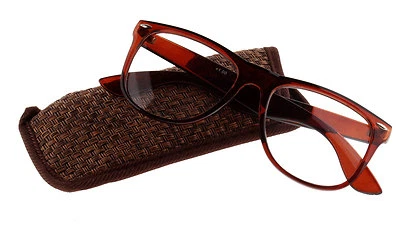 Retro Lesebrille Lesehilfe MAJESTIC große Gläser Herren Damen braun inkl. Etui