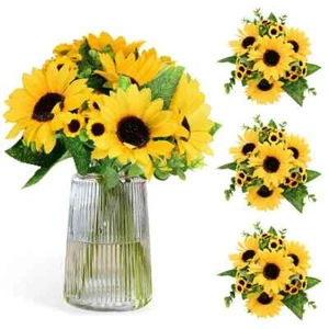 Künstliches Sonnenblumen-Bouquet – 22 Köpfe, für Garten, Hochzeit & DIY-Deko - Bild 1 von 6