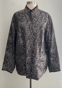 Coldwater Creek Silver Animal Print Jacket Plus Size 3X - Picture 1 of 4
