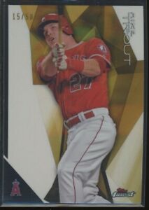 2015 Topps Finest GOLD REFRACTOR #68 MIKE TROUT 15/50 Los Angeles Angels