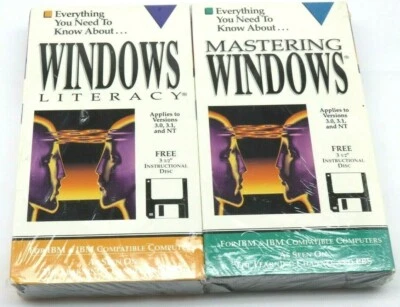  Windows Literacy & Mastering Windows Double Pack VHS Versions 3.0, 3.1 & NT  - Image 1 of 4