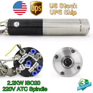 【In US】CNC 2.2KW ISO20 220V ATC Motore Mandrino Raffreddato ad Acqua Cambio Utensile Automatico - Foto 1 di 9
