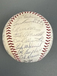1965 Chicago Cubs TEAM SIGNED Official NL Baseball 31 sigs w/ Banks Santo - JSA - Picture 1 of 7