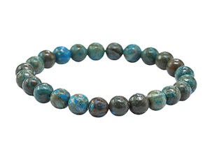 Chrysocolla Crystal Faceted Beads - Stretchable Bracelet - Picture 1 of 7