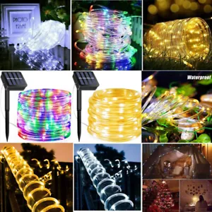 Outdoor Solar Rope Lights String Garden Pathway Landscape Yard Lawn Patio Decor - Picture 1 of 51