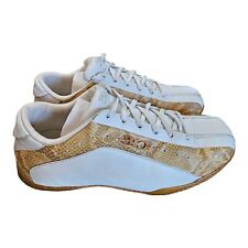 310 Motoring Monterey Men's White Gold Leather  Sneakers Shoes Size 9