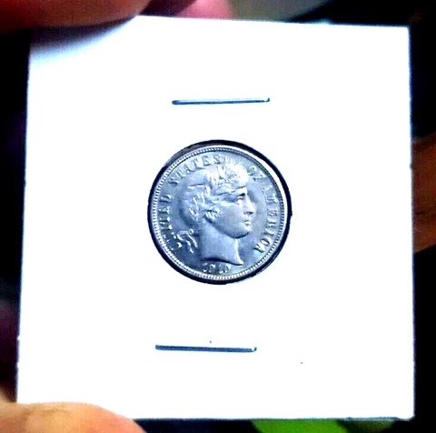 1910 P Barber Dime Liberty Head 10c US Silver Coin Choice PQ Album Toner Cover