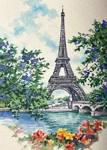 Aquarellgemälde Frankreich Paris Eiffelturm ACEO Kunst Nr. 362 - Bild 1 von 2