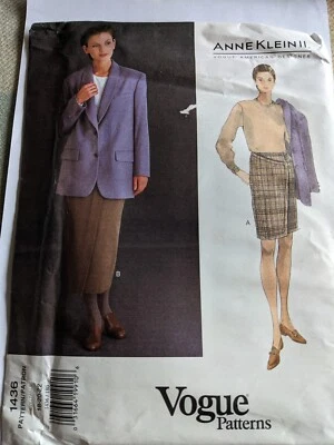 Vogue 1436 pattern 90s vintageAnne Klein size 18/20/22  jacket & skirt UNCUT  - Image 1 of 4