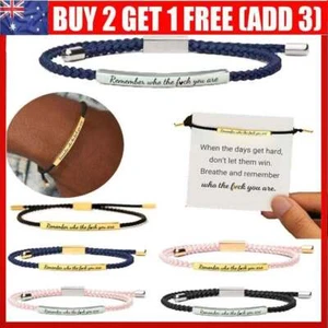 Motivational Tube Bracelet Remember Who The Fuc* You Are HOT - Picture 1 of 25