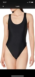 Calvin Klein Low-Back Square Neck One-Piece Swimsuit in Black Size 6 - NWT - Picture 1 of 8