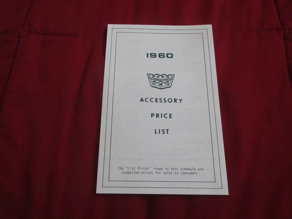 Ford Fairlane Galaxy Sunliner Starliner 1960 personalizado 300 accesorios lista de precios Foto 1 de 1