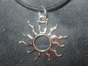 USA SELLER NEW WICCAN 25mm SILVER SOL SUN RAY CHARM PENDANT NECKLACE - Picture 1 of 1