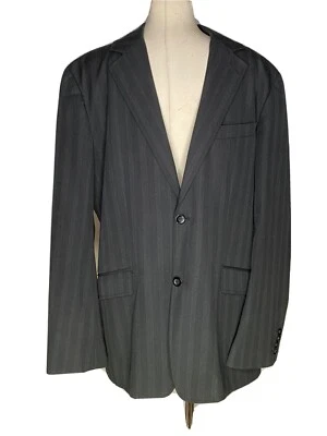 Kenneth Cole Reaction Mens Size L 42 Black Blazer Two Button Pinstripe Striped - Image 1 of 4