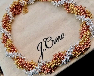 Neu mit Etikett J. Crew Twisty Perlen gemischtes Metall Halskette - Bild 1 von 4