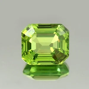 6.55 Ct Flawless Ceylon Peridot Green Sapphire Loose Radiant Cut Gemstone - Picture 1 of 4