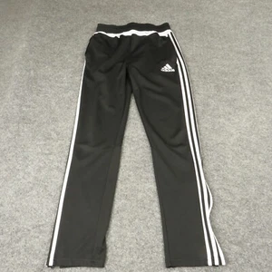 Adidas Sweatpants Girls Extra Large Black Drawstring Flat Front Zip Pockets - Picture 1 of 15