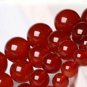 Natural Red Jade Chalcedony 4/6/8/10/12/14/16mm Round Gemstone Loose Beads 15'' - Picture 1 of 10