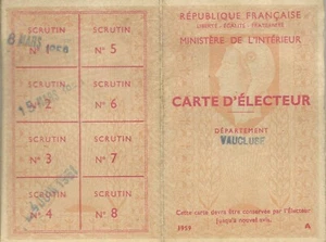 DIVERS Carte d'électeur - Picture 1 of 2