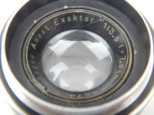 Lente vintage para cámara 5 V Jhagee Anast Exahtar 1:3,5 F = 7,5 cm n.o 827407 - Imagen 1 de 3