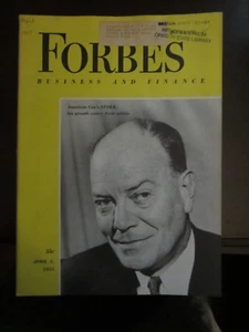 Forbes Business Magazine April 1953 American Can's Stolk Growth From Within 67 - Picture 1 of 1