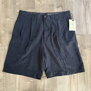 NUEVO Tommy Bahama Pantalones Cortos de Golf de Seda Chino Negro 34 Plisado Punto de Arena T8196 Gomoso - Imagen 1 de 8