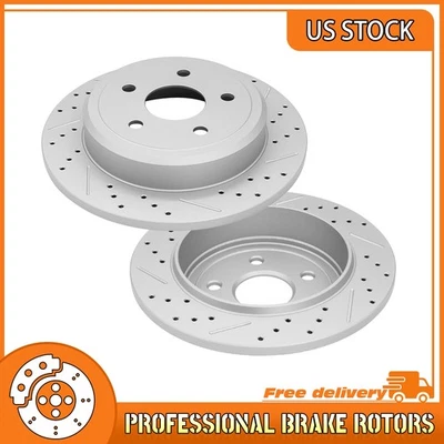 Rear Drilled Brake Rotors For 2005-2010 Jeep Grand Cherokee Jeep Commander(XK) - Image 1 of 4