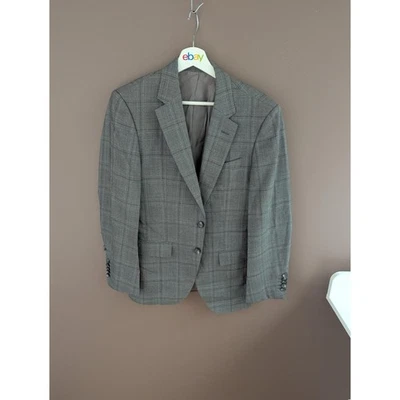 BOSS Hugo Boss Blazer Mens 36R Gray Slim Fit Italian Super 130 Sport Coat Check - image 1 of 4