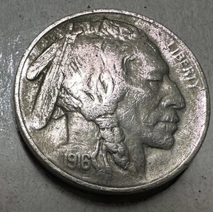 Original 1916-S Büffelnickel sehr schön Vollhorn - Bild 1 von 8