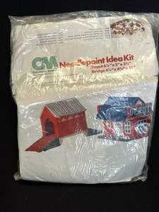 Columbia Minerva Needlepoint Idea Kit Depot Bridge Miniature Village 1978 8273 - Imagen 1 de 6