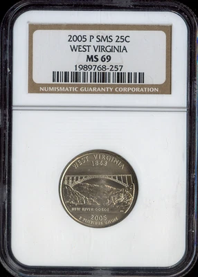 2005 West Virginia Quarter NGC MS69 SMS Holiday Sale 🎁 - Image 1 of 2