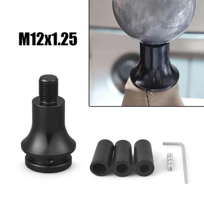 Universal Car Manual Gear Shift Knob Adapter Set Aluminum Alloy M12x1.25 Thread - Image 1 of 4