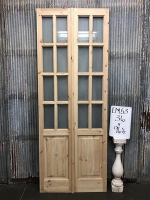 Puerta doble francesa (36x96,5) 8 paneles puerta de vidrio esmerilado estilo europeo EM53 Foto 1 de 4