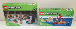 2- LEGO "Minecraft" SETS "The Armory Building Set" #21252 & "Pirate Ship" #21259 - Picture 1 of 4