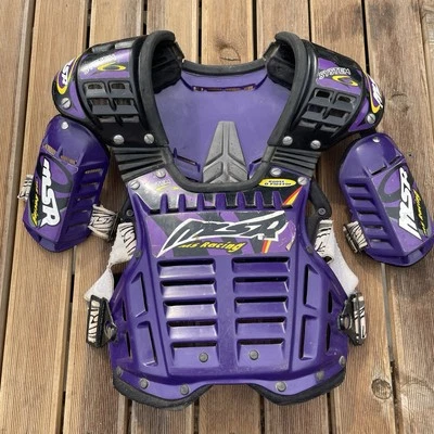 MSR Racing Vintage Motorcross Protector de Pecho Púrpura Dirt Bike Armadura Adultos Foto 1 de 4