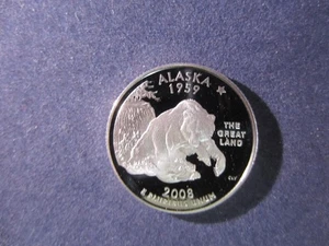 2008-S ALASKA Silver Quarter DEEP CAMEO MIRROR PROOF Upper Grading Range - Picture 1 of 2