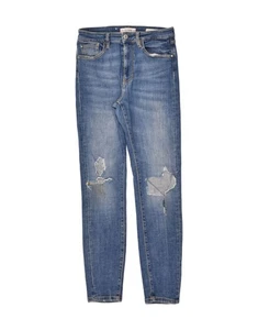GUESS Womens Distressed Skinny Jeans W27 L28 Blue Cotton AT44 - Picture 1 of 4