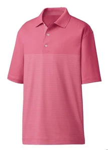 Men’s Footjoy Lisle Engineered Pin Stripe Polo Azalea/white Men’s Size Large - Picture 1 of 4