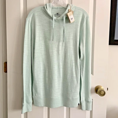 NUEVO CON ETIQUETAS Faherty Heritage Slub Aqua Azul Sudadera con Capucha Algodón Orgánico Manga Larga Para Hombres S Foto 1 de 4