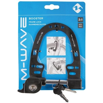 M-Wave Booster Frame Lock in Black with Key - Secure Bicycle Frame & Fork Lock - Image 1 of 2