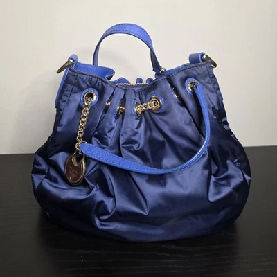 Bolso Cartera Cubo Vintage Henri Bendel Azul Oscuro con Dije (Falta Bandolera) Foto 1 de 4