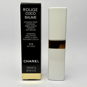 Bálsamo labial hidratante Chanel Rouge Coco Baume 918 My Rose 0,1 oz nuevo en caja - Imagen 1 de 6