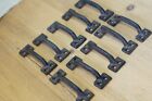 10 CAST IRON HANDLES RUSTIC DRAWER PULLS SMALL 3 5/8