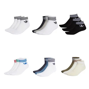 Adidas Island Club Trefoil Ankle Socks 3 Pairs Cushioned Colourful Summer Fit - Picture 1 of 10