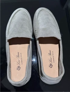 Loro Piana Men’s Summer Walk Loafers - Grey/French Green Suede - Size 42 - Picture 1 of 9