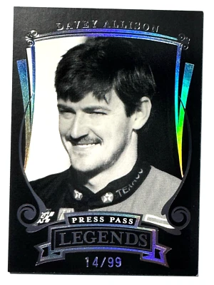 HOF'er DAVEY ALLISON 2006 Press Pass Legends HOLOFOIL PARALLEL #d/99 Card #H33 - Image 1 of 3